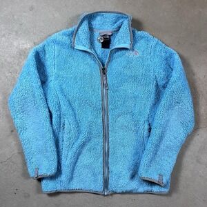 The North Face Jacket Girls XL Blue Fleece Fuzzy Outdoors Hiking Casual Youth